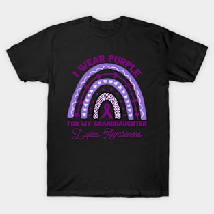 I Wear Purple For My Granddaughter Lupus Awareness Rainbow T-Shirt